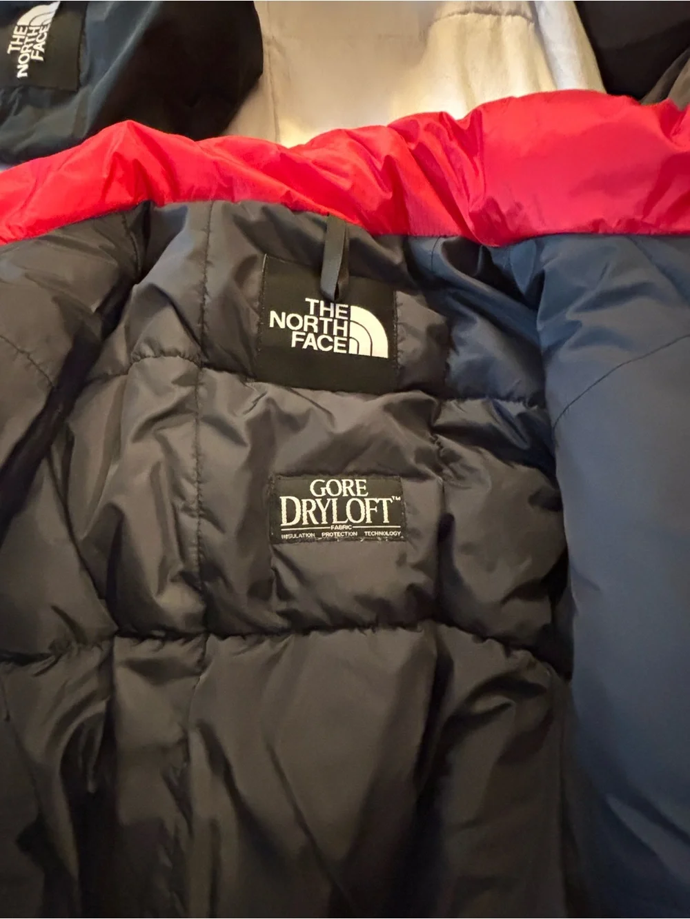 The North Face Red and Black Puffer Jacket. Mint 1996 Gore Dryloft, with hood